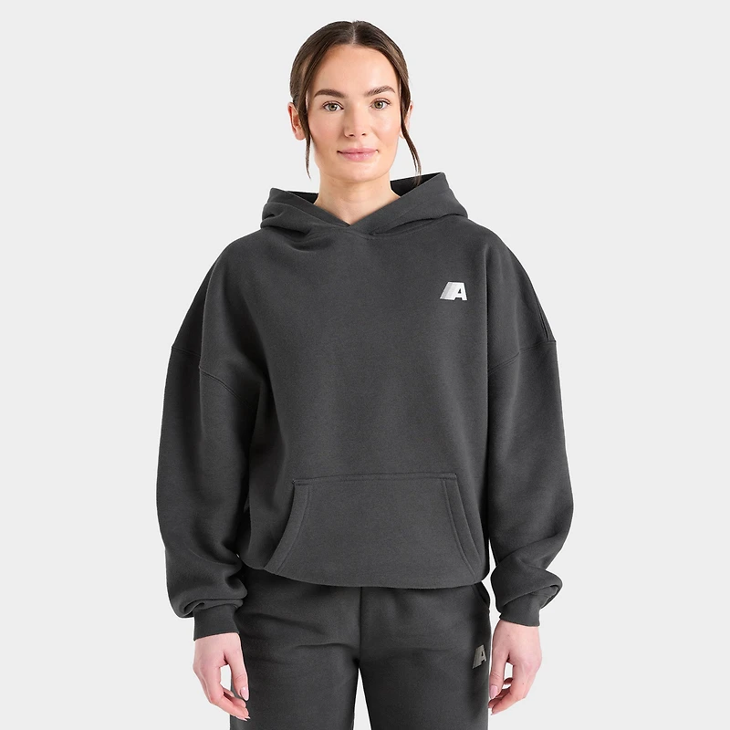 AYBL chandail à capuchon ample de sport rétro pour femme / Anthracite