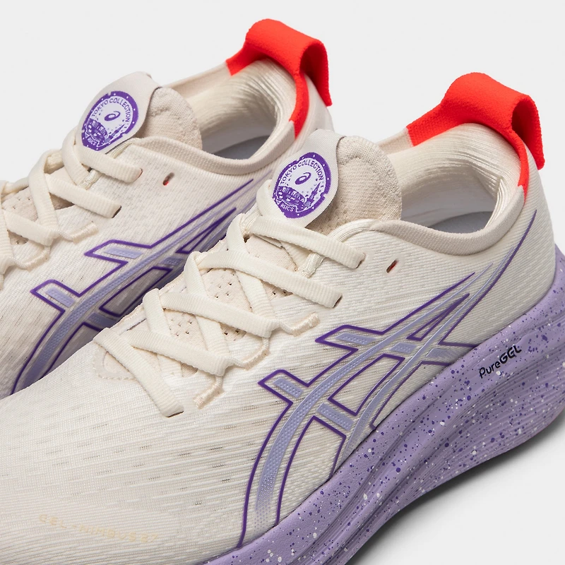ASICS Women's Gel-Nimbus 27 Cream / Edo Purple