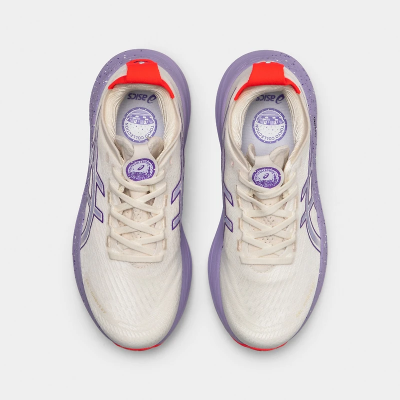 ASICS Femmes GEL-Nimbus 27 Crème / Violet Edo