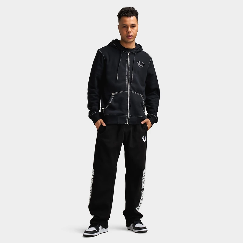 True Religion Big T Full-Zip Hoodie / Jet Black