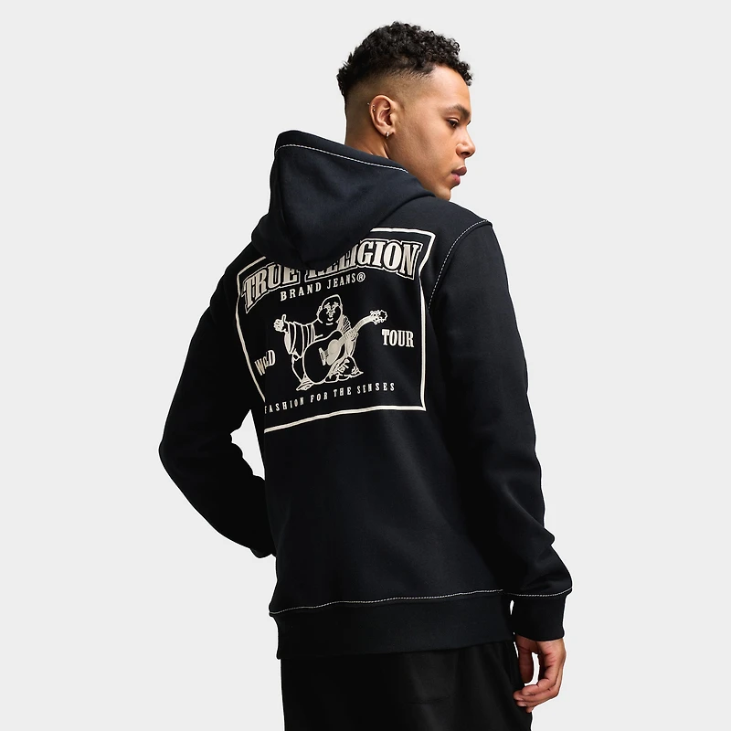 True Religion Big T Full-Zip Hoodie / Jet Black