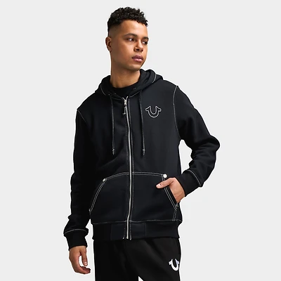 True Religion Big T Full-Zip Hoodie / Jet Black