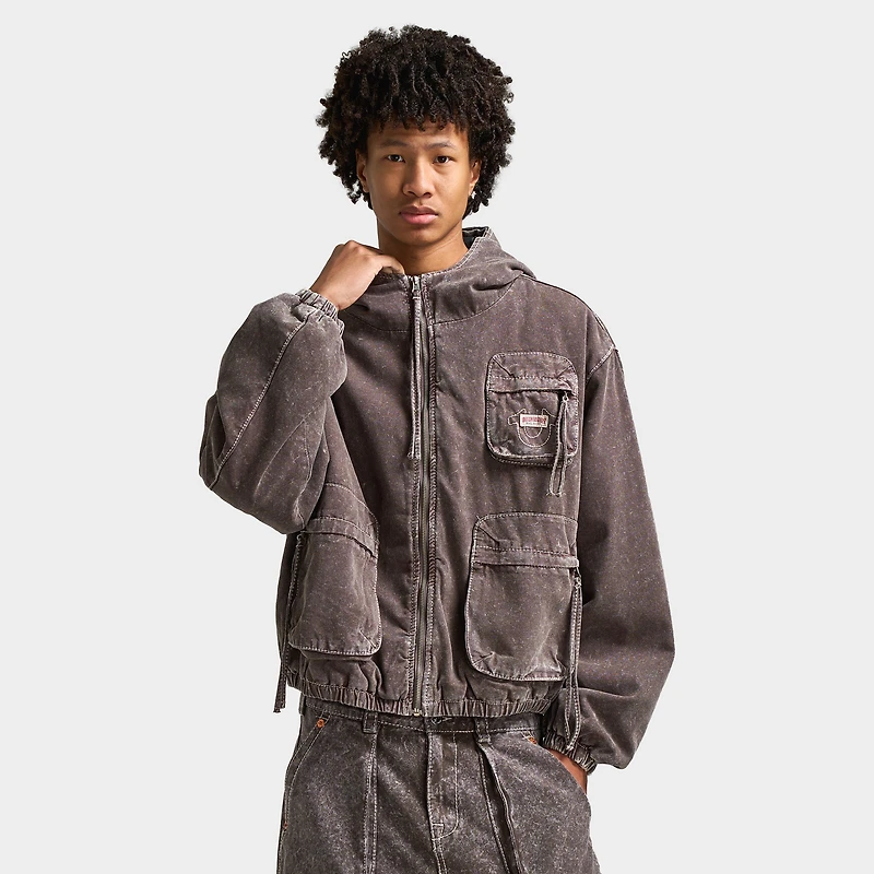 True Religion Big T Cinched Work Jacket / Brown Acid Wash