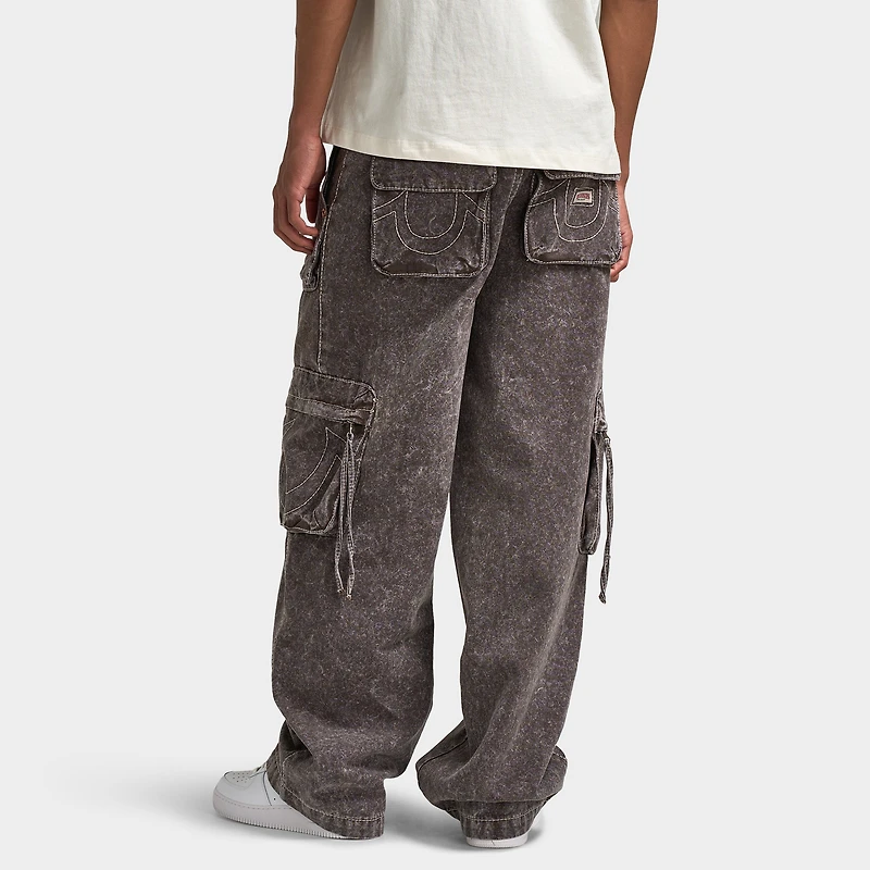 True Religion Big T Fashion Cargo Pant / Brown Acid Wash