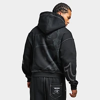 True Religion Cinched Big T Zip Up Hoodie / Jet Black