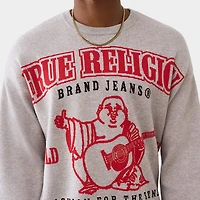 True Religion Long Sleeve Jacquard Sweater / Grey