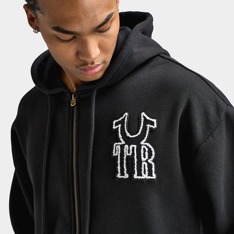 True Religion Rib Stitch Dept Zip Hoodie / Black