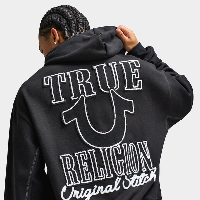True Religion Rib Stitch Dept Zip Hoodie / Black
