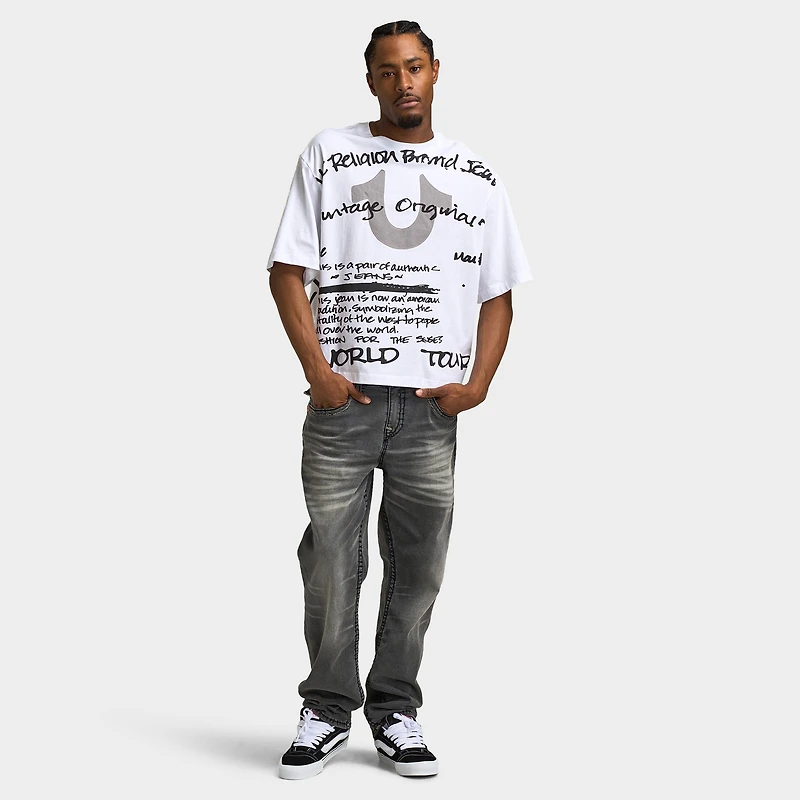 TRUE RELIGION SCRIPT SS BOXY TEE / OPTIC WHITE