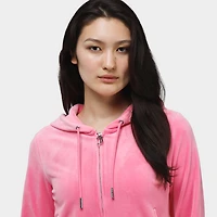 Juicy Couture Women's OG Big Bling Full Zip Hoodie / Hot Pink