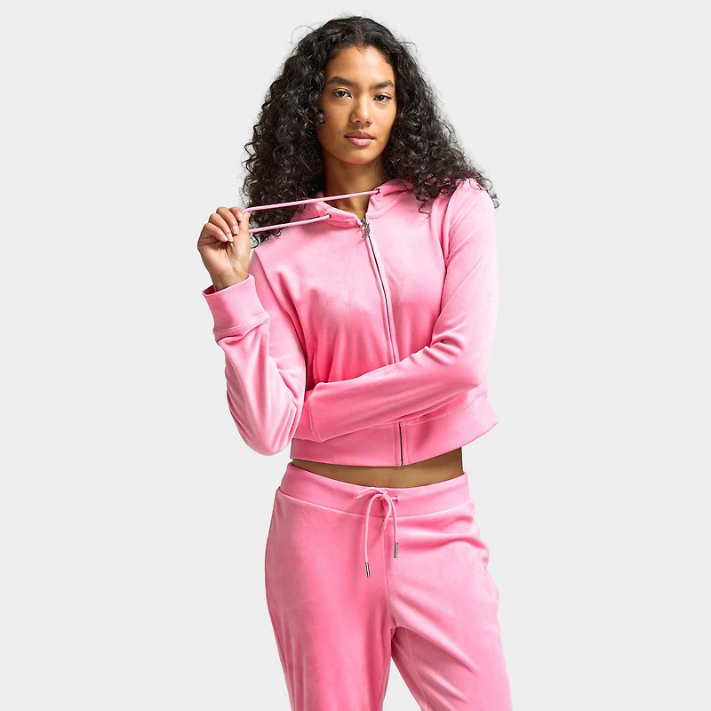 Juicy Couture Women's OG Big Bling Full Zip Hoodie / Hot Pink