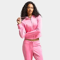 Juicy Couture Women's OG Big Bling Full Zip Hoodie / Hot Pink