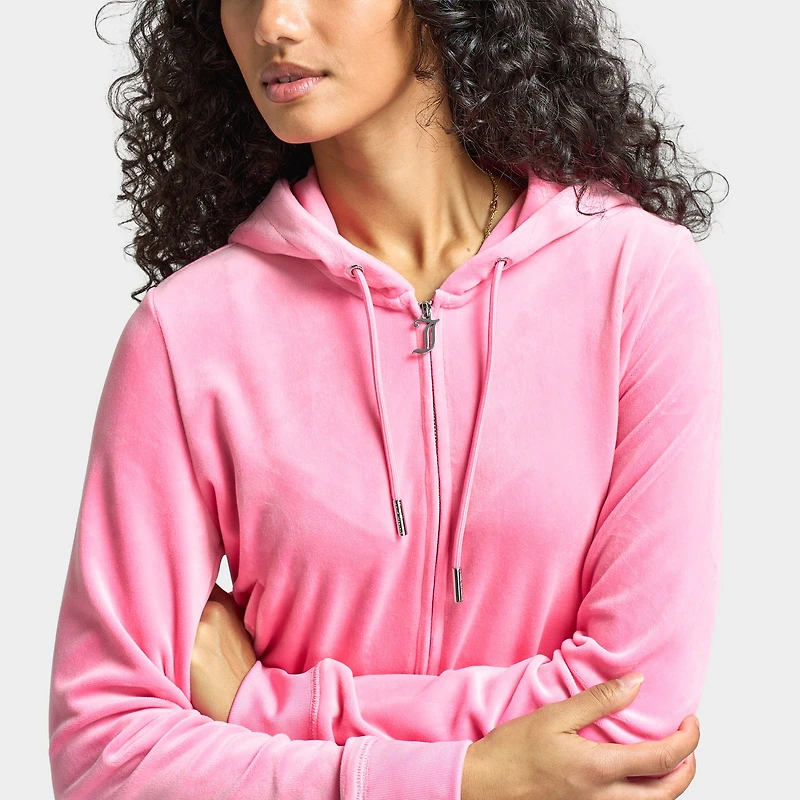 Juicy Couture Women's OG Big Bling Full Zip Hoodie / Hot Pink