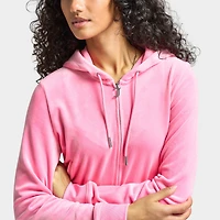 Juicy Couture Women's OG Big Bling Full Zip Hoodie / Hot Pink