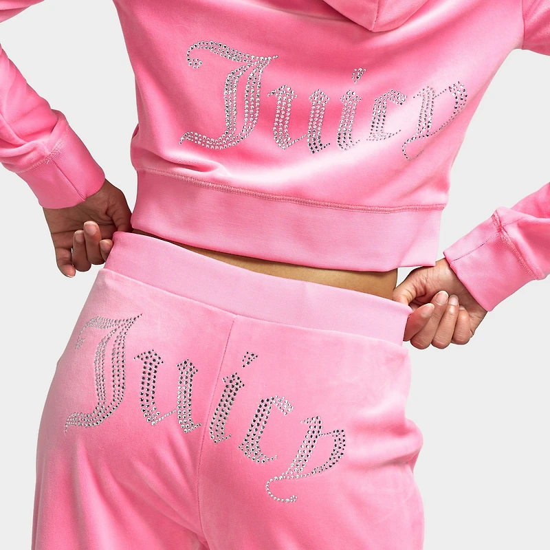 Juicy Couture Women's OG Big Bling Full Zip Hoodie / Hot Pink