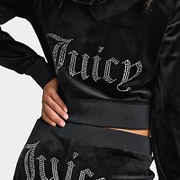 Juicy Couture Women's OG Big Bling Full Zip Hoodie / Liquorice
