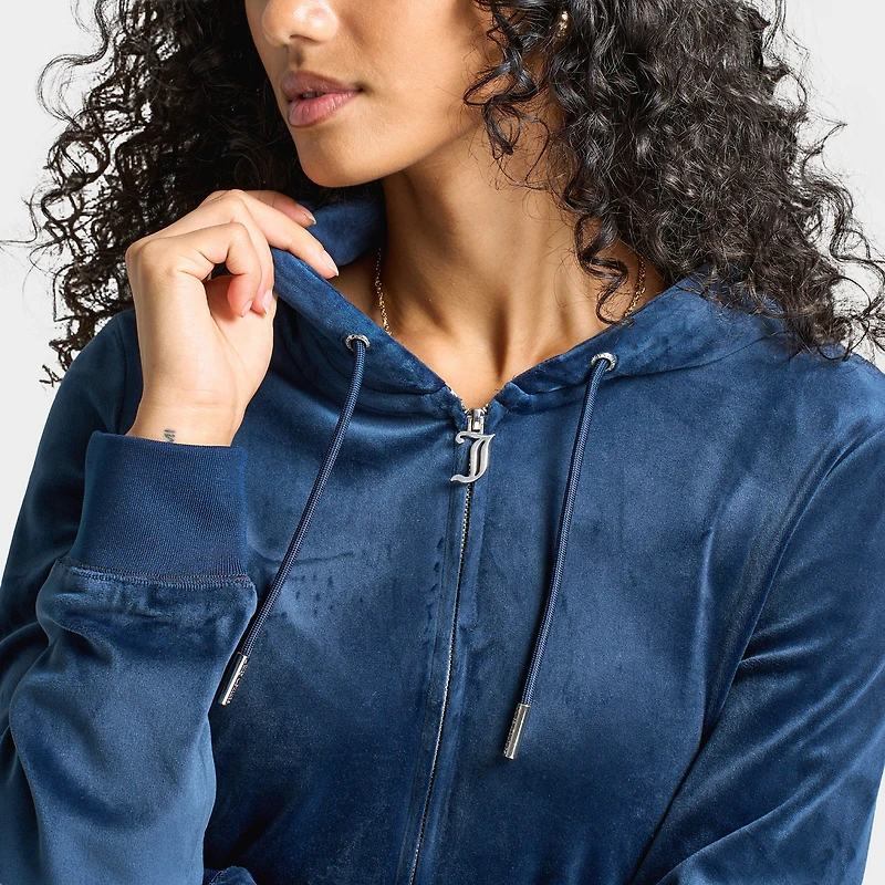 Juicy Couture Women's OG Big Bling Full Zip Hoodie / Regal Blue