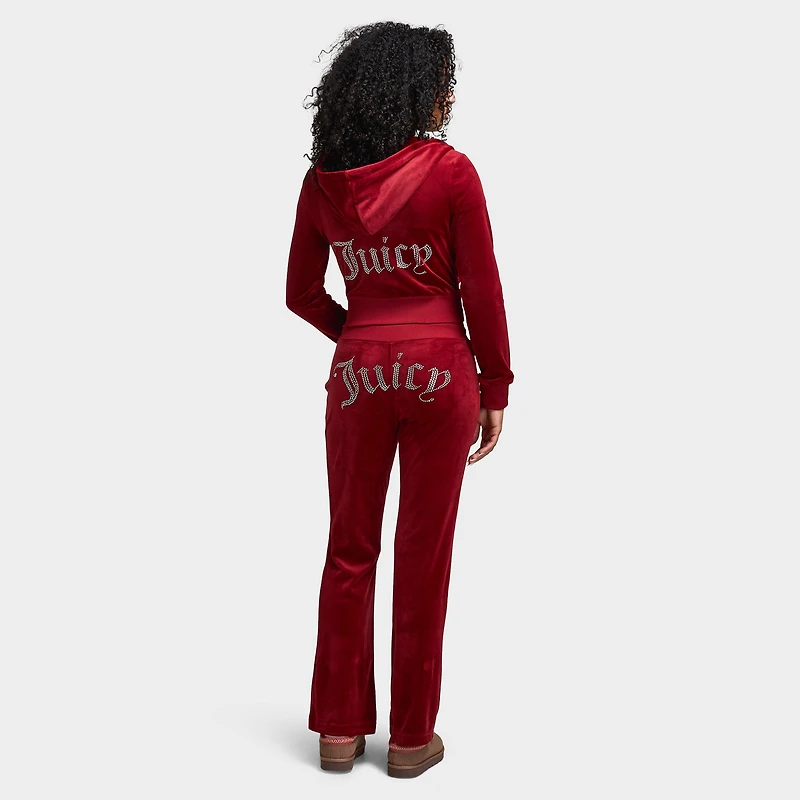 juicy Couture OG Big Bling Fullzip Hoodie / Red Dahlia