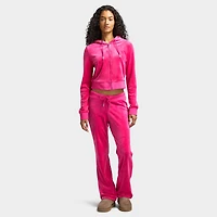 Juicy Couture Women's Big Bling Lux Velour Full Zip hoodie / Free Love