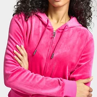 Juicy Couture Women's Big Bling Lux Velour Full Zip hoodie / Free Love