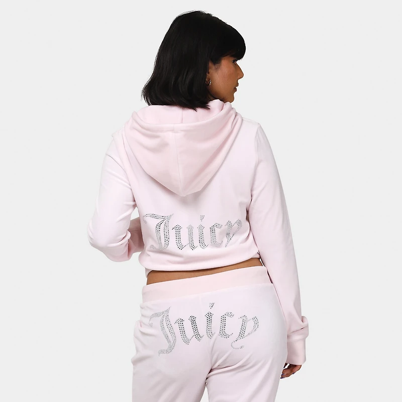 Juicy Couture Women's OG Big Bling Full Zip Hoodie / Soft Glow