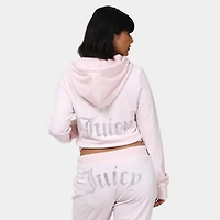 Juicy Couture Women's OG Big Bling Full Zip Hoodie / Soft Glow