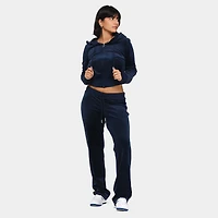 Juicy Couture Women's OG Big Bling Velour Track Pants / Regal Blue