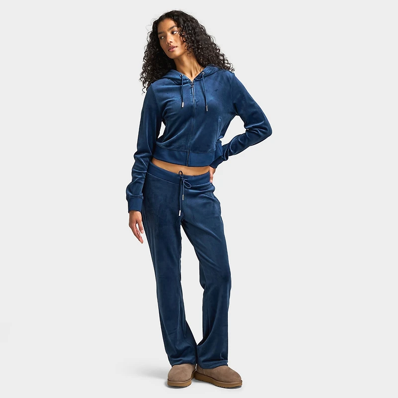 Juicy Couture Women's OG Big Bling Velour Track Pants / Regal Blue