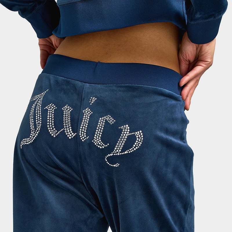 Juicy Couture Women's OG Big Bling Velour Track Pants / Regal Blue