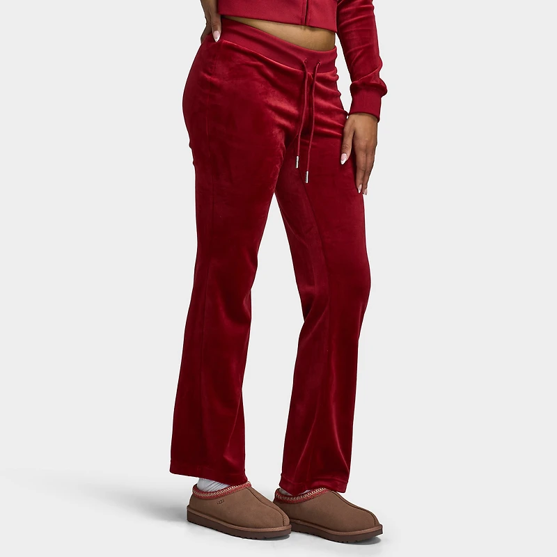 Juicy Couture OG Big Bling Pantalon en Velours / Rouge Dahlia