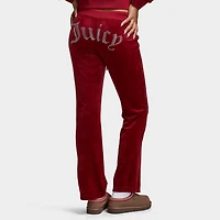 Juicy Couture OG Big Bling Pantalon en Velours  / Rouge Dahlia