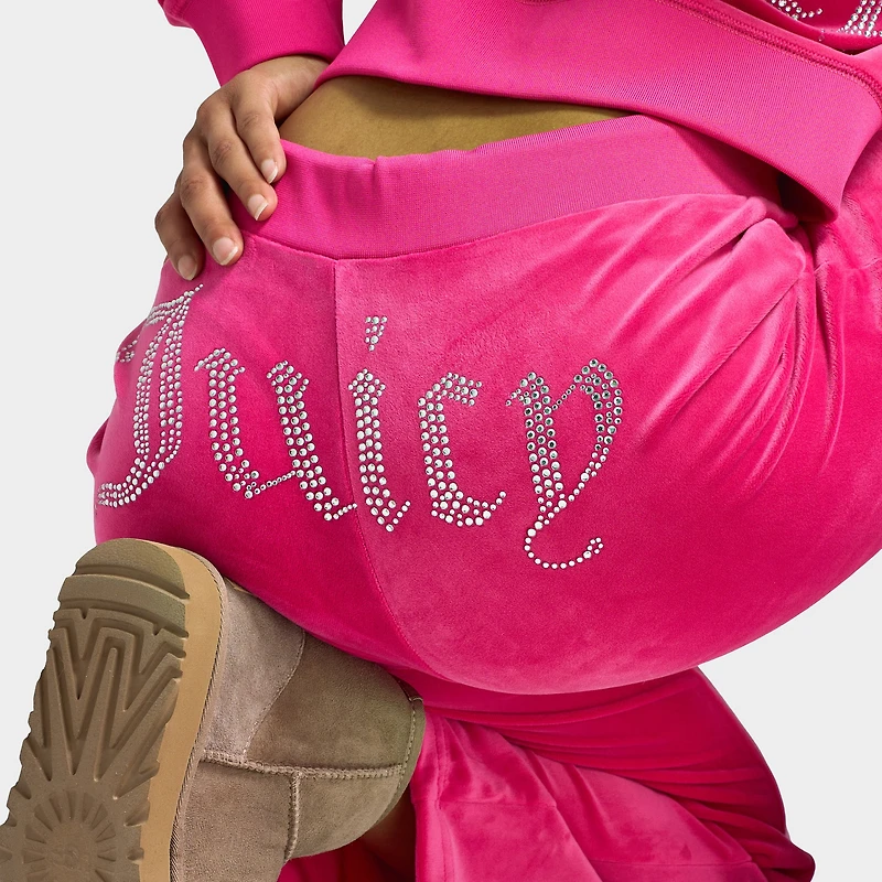 Juicy Couture OG Big Bling Velour Track Pants / Free Love