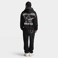 True Religion Super Quad Stitch Zip Up Hoodie / Black