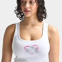 Juicy Couture Women's Cropped Fitted Graphic Tank / White
