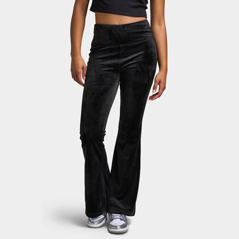 Juicy Couture Luxe Velour Flared Track Pants / Liquorice