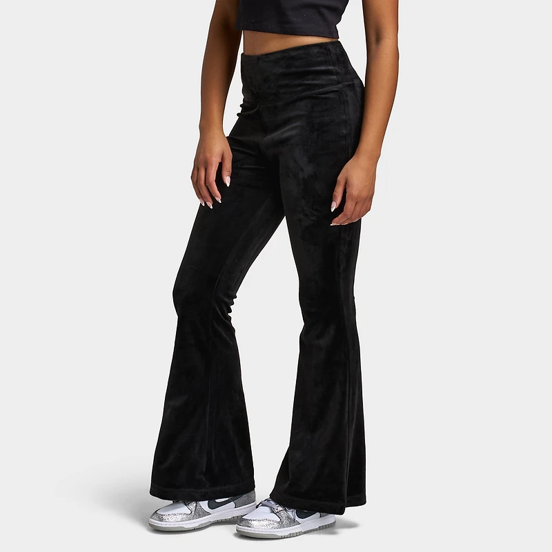 Juicy Couture Luxe Velour Flared Track Pants / Liquorice