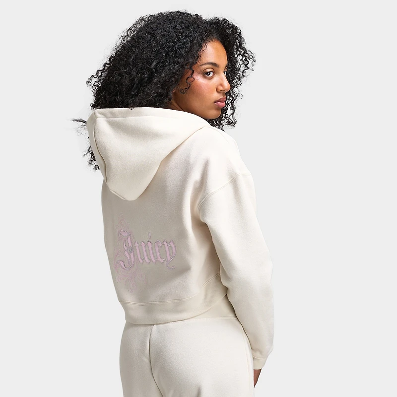 Juicy Couture Cropped Fullzip Hoodie Cloud / Cherry Blossom