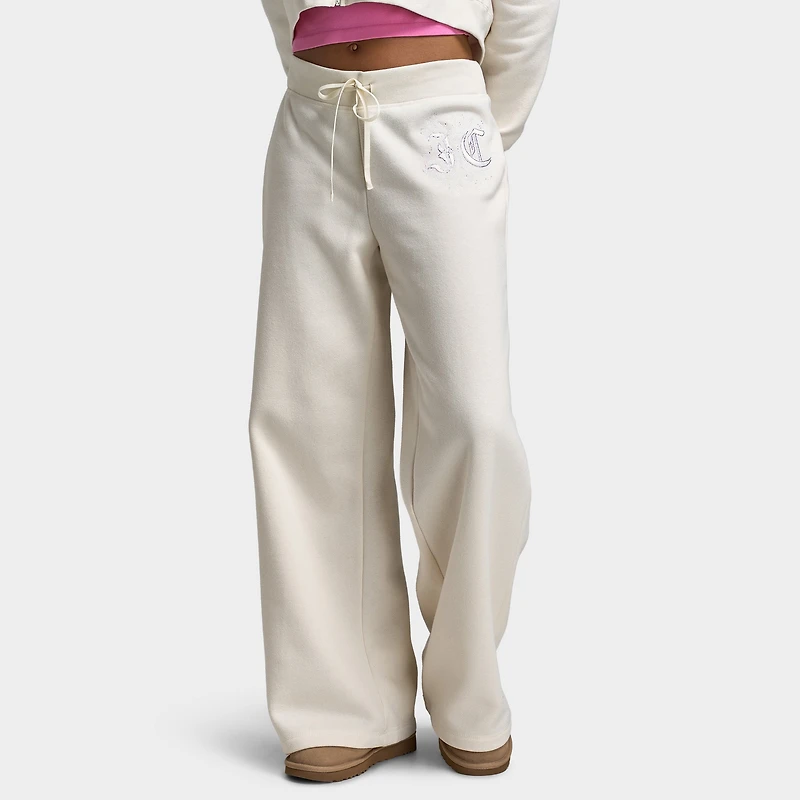 Juicy Couture Wide Leg Track Pant With Script Hotfix Cloud / Cherry Blossom