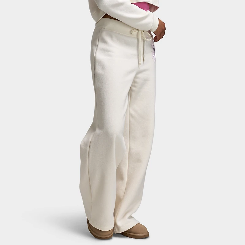 Juicy Couture Wide Leg Track Pant With Script Hotfix Cloud / Cherry Blossom