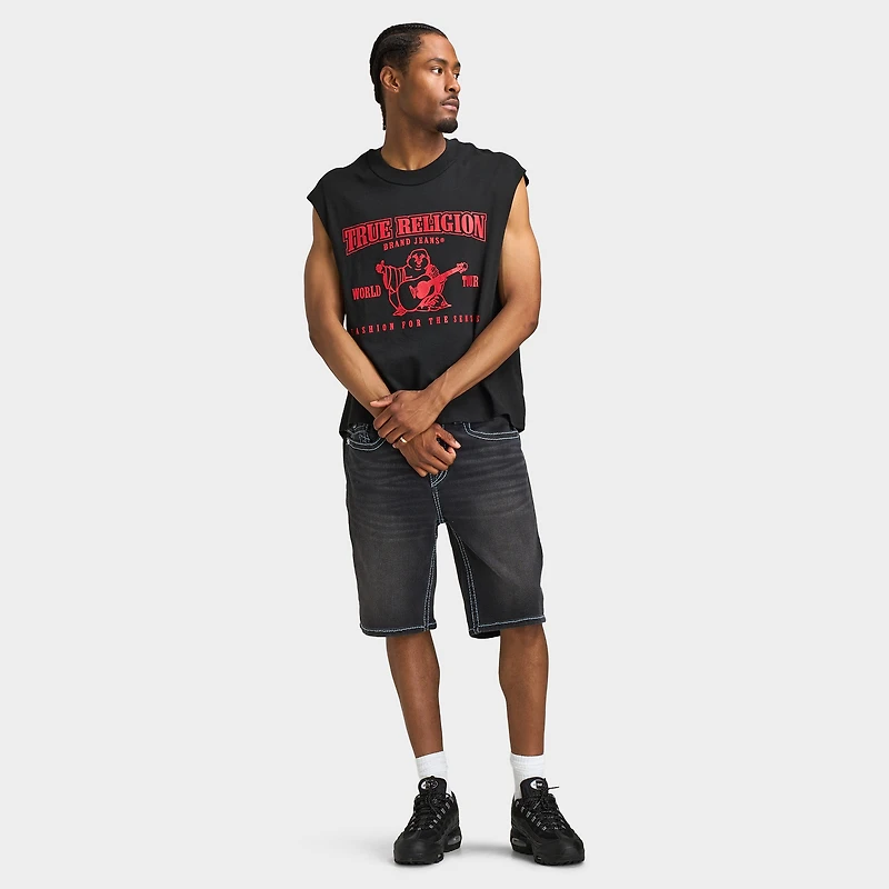 True Religion Cut Off SRS Logo T-Shirt / Jet Black