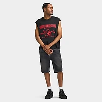 True Religion Cut Off SRS Logo T-Shirt / Jet Black