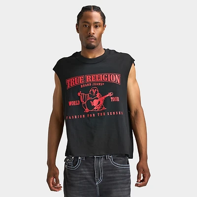 True Religion T-shirt Cut Off SRS Logo / Noir de Jais