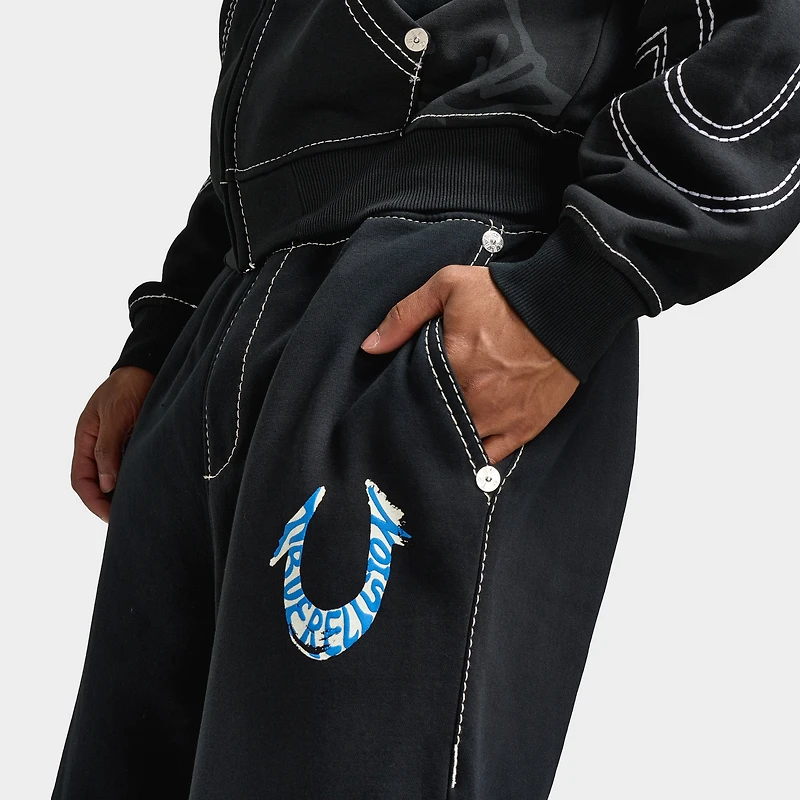True Religion HS Paint Baggy Big T Sweats / Jet Black