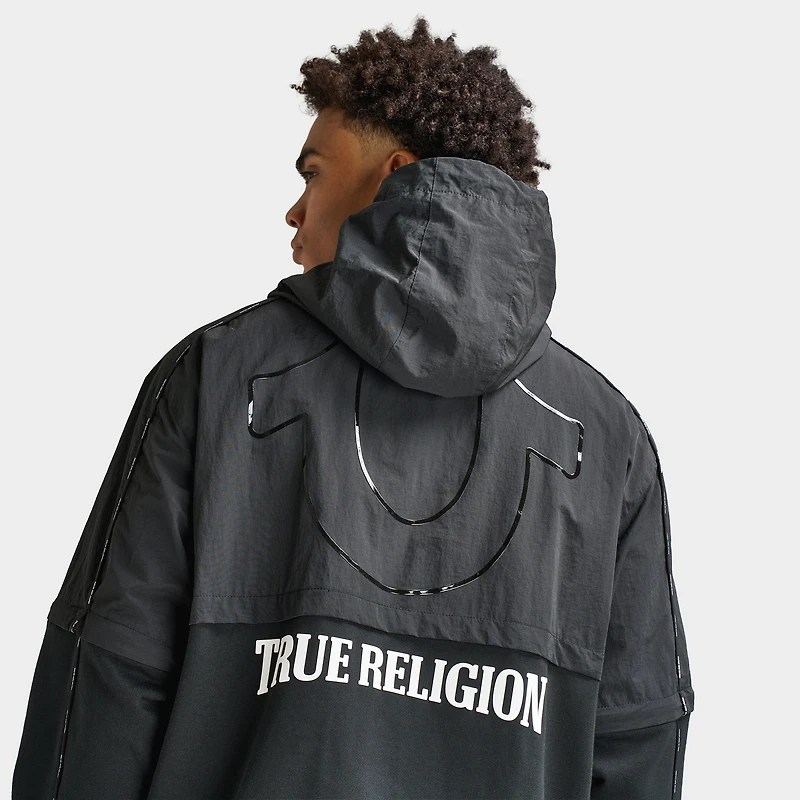 True Religion Nylon Fleece Zip Off Jacket / Jet Black