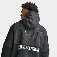 True Religion Nylon Fleece Zip Off Jacket / Jet Black