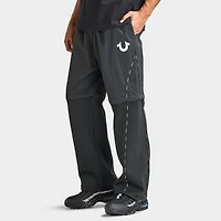 True Religion Nylon Fleece Zip Off Sweats / Jet Black