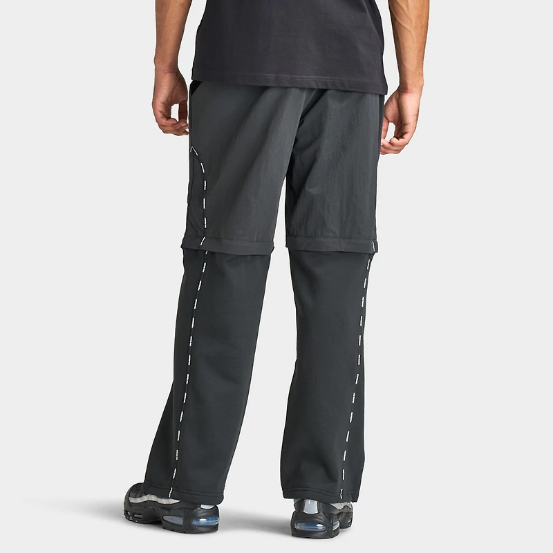 True Religion Nylon Fleece Zip Off Sweats / Jet Black