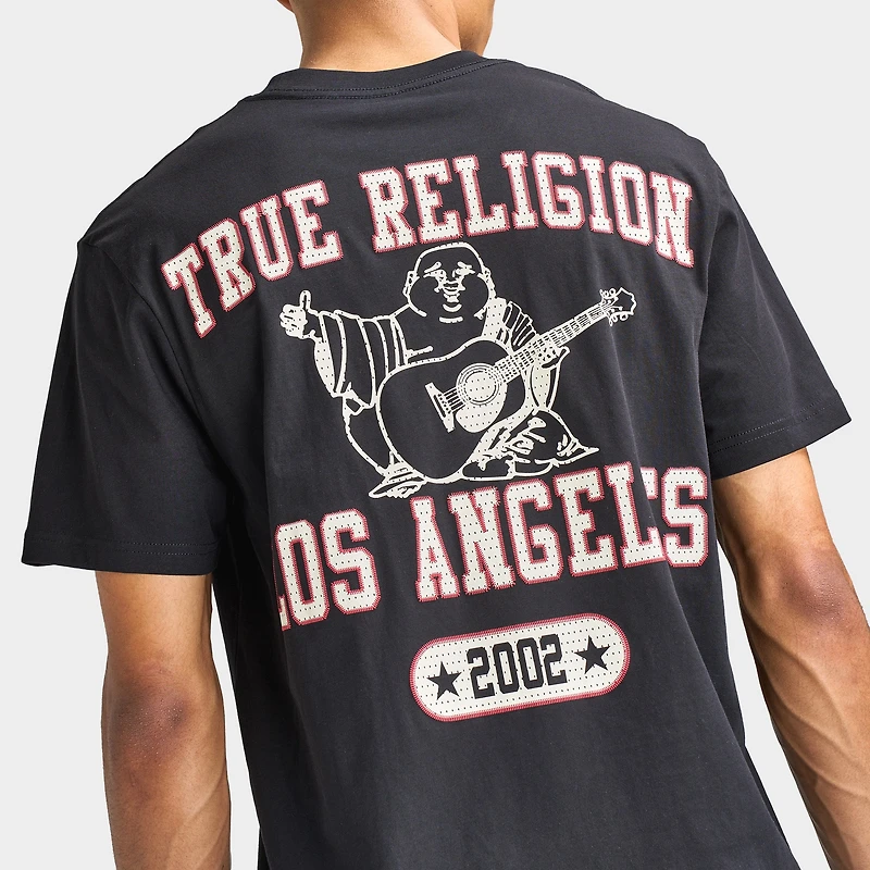 True Religion SS Mesh Print Buddha Tee / Black