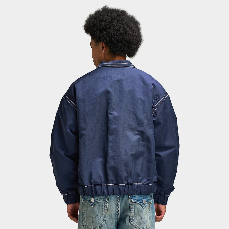 True Religion Grand Blouson Nylon à Enfiler / Bleu Indigo
