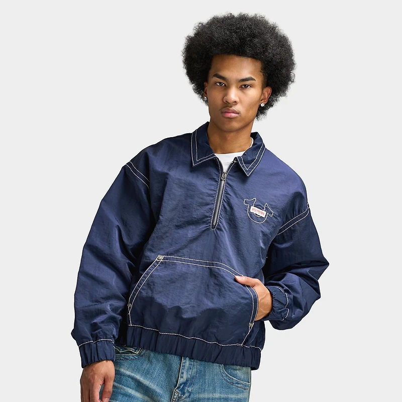 True Religion BIG T NYLON POPOVER / Indigo Blue